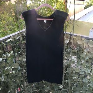 IAN R.N. Black Mini Shift Dress w/ Faux Leather XS